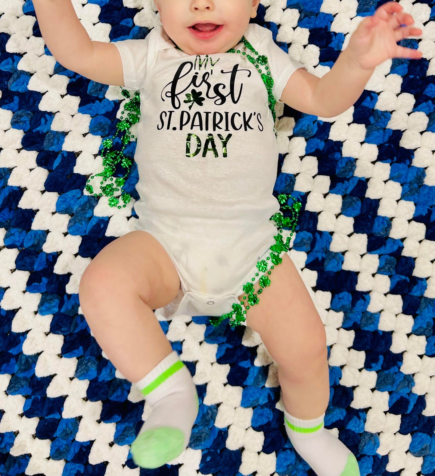 St. Patrick’s Day Baby Onesie – “My First St. Patrick’s Day” ☘️👶