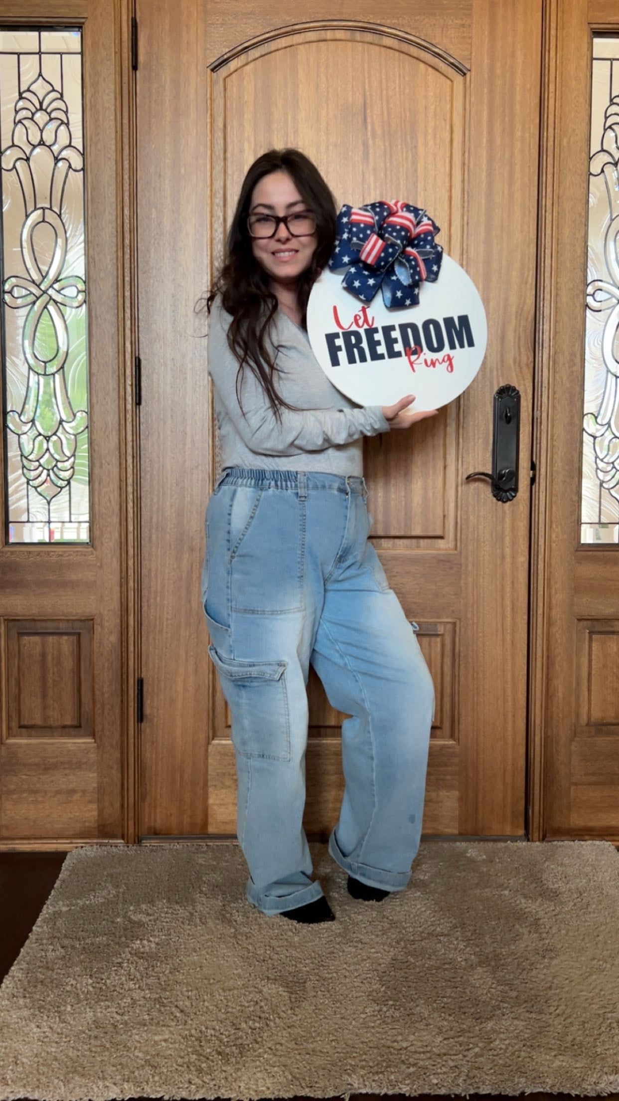 14-Inch Fourth of July Door Sign – Patriotic Red, White & Blue Decor
