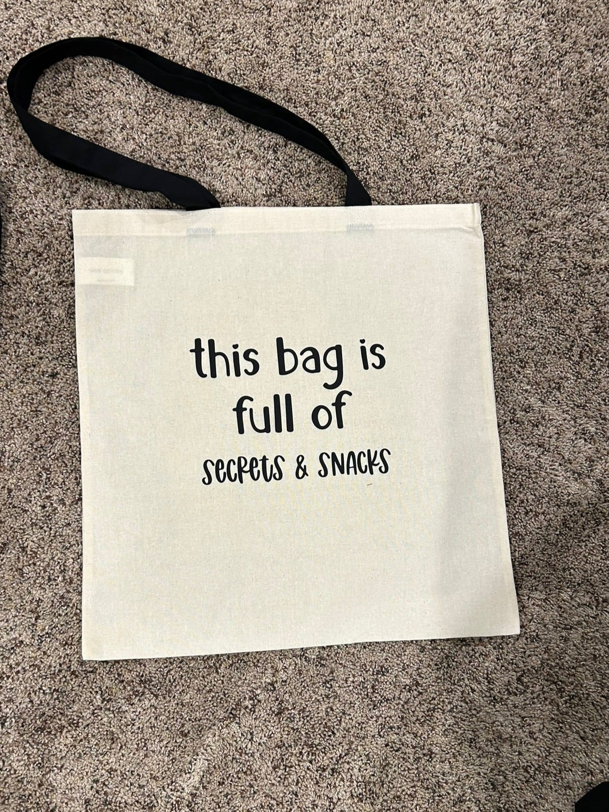 15x16 Tote Bag β "This Bag is Full of Secrets and Snacks" π€«π«