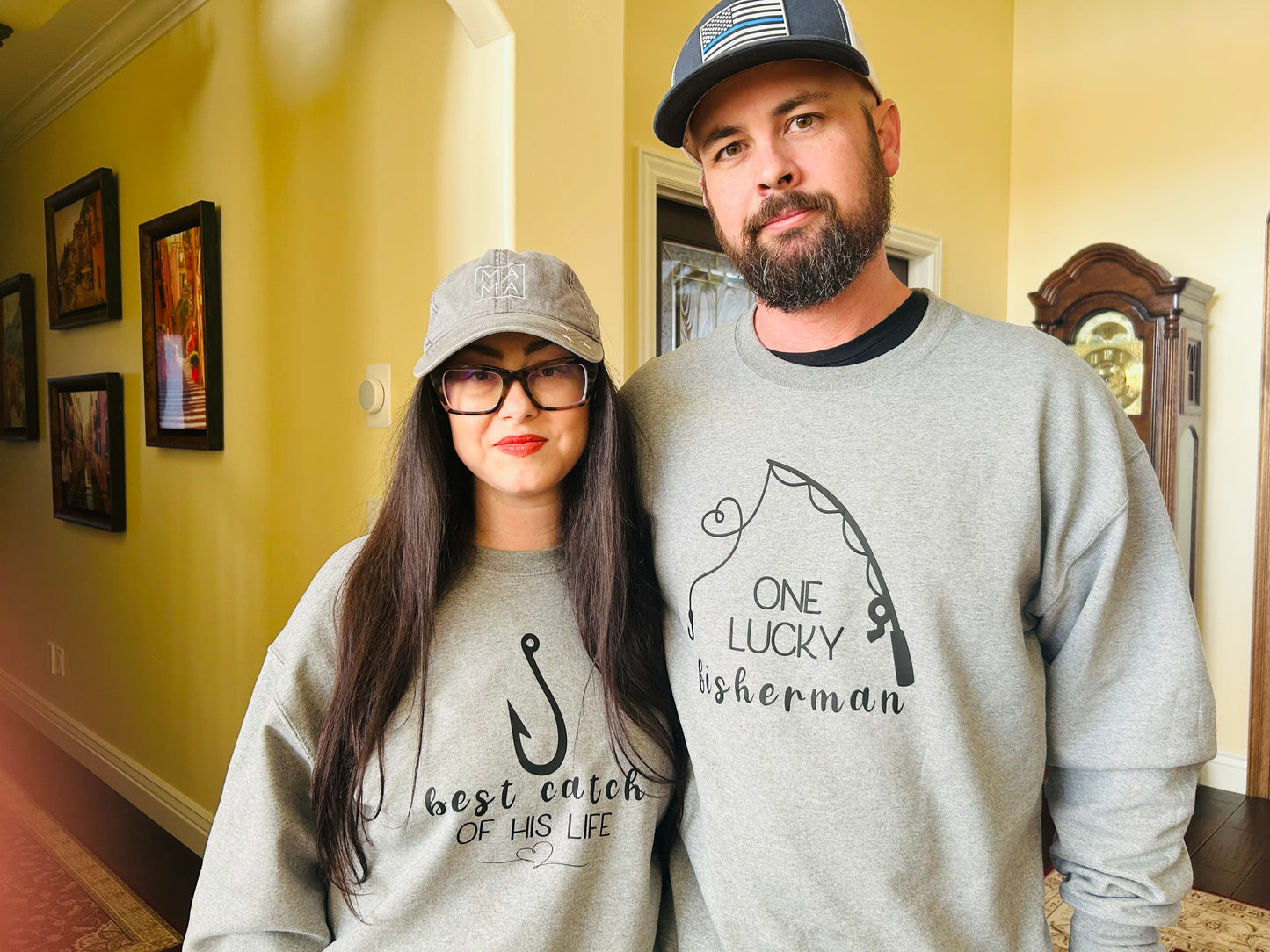 Matching Couples Sweatshirts β "One Lucky Fisherman" & "The Best Catch of His Life" π£β€οΈ