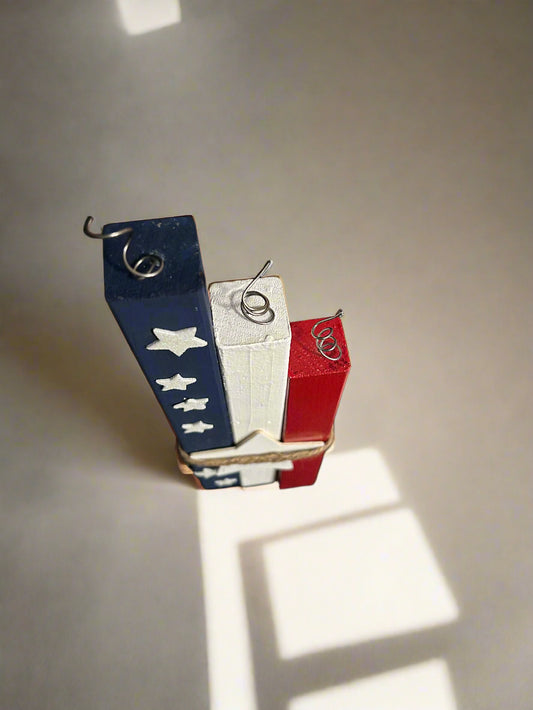 Handcrafted Fourth of July Wooden Table Decoration