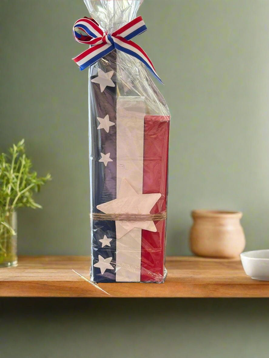 Patriotic Red, White and Blue Wooden Décor – 4th of July Celebration Accent