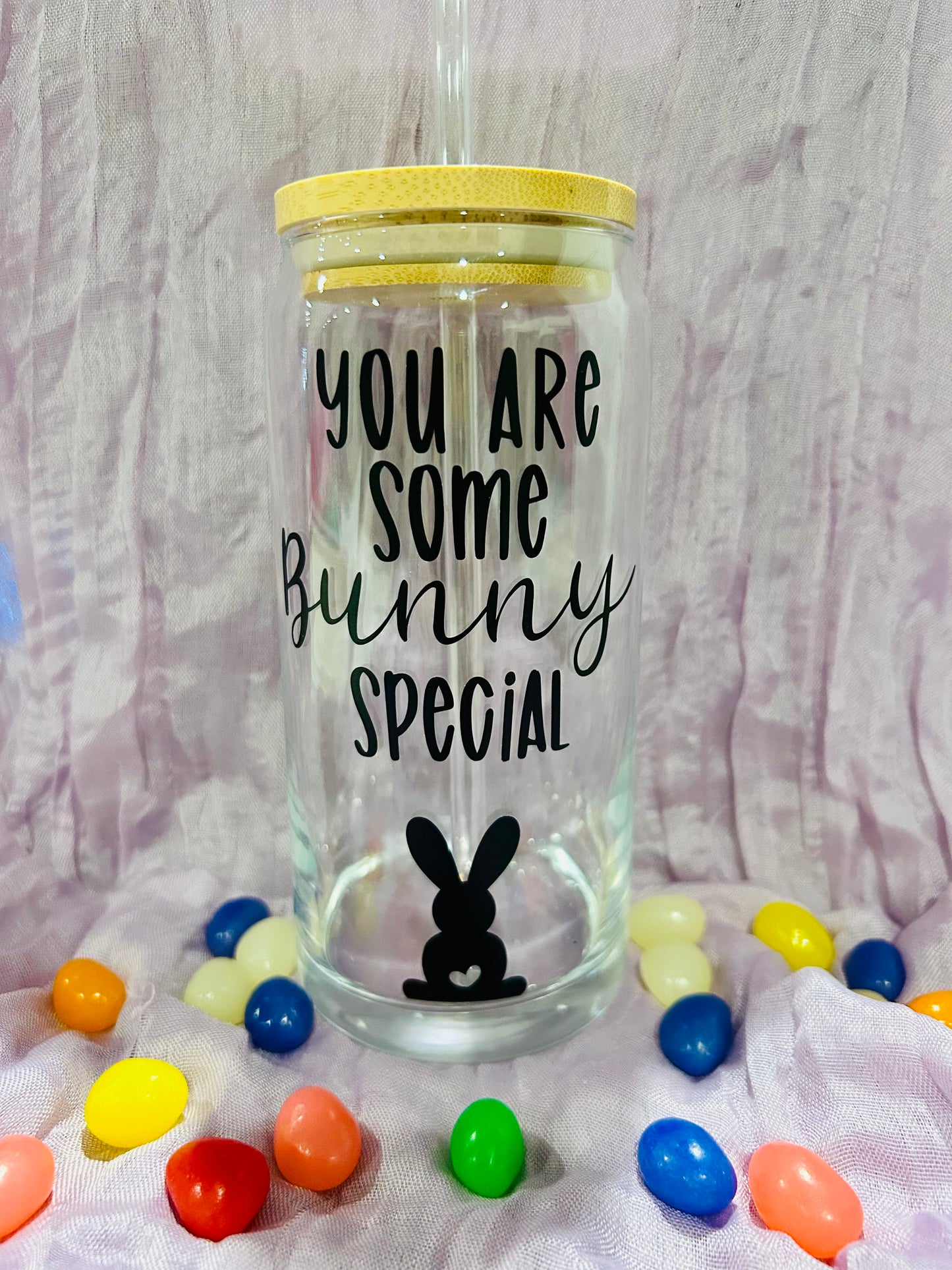 You Are Some Bunny Special" Glass Tumbler – Cute & Thoughtful! 🐰💖
