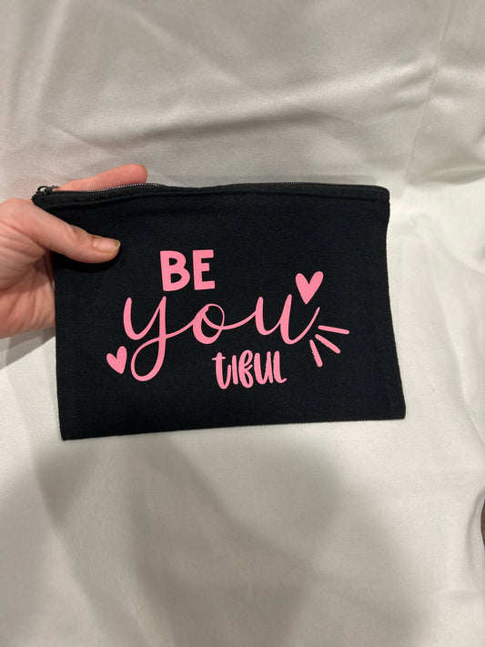 8x5 Canvas Makeup Bag – "BE❤️YOU❤️TIFUL" Design