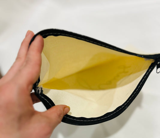 8x5 Canvas Makeup Bag – "Hello Gorgeous" with Eyelash Design 💕👁️