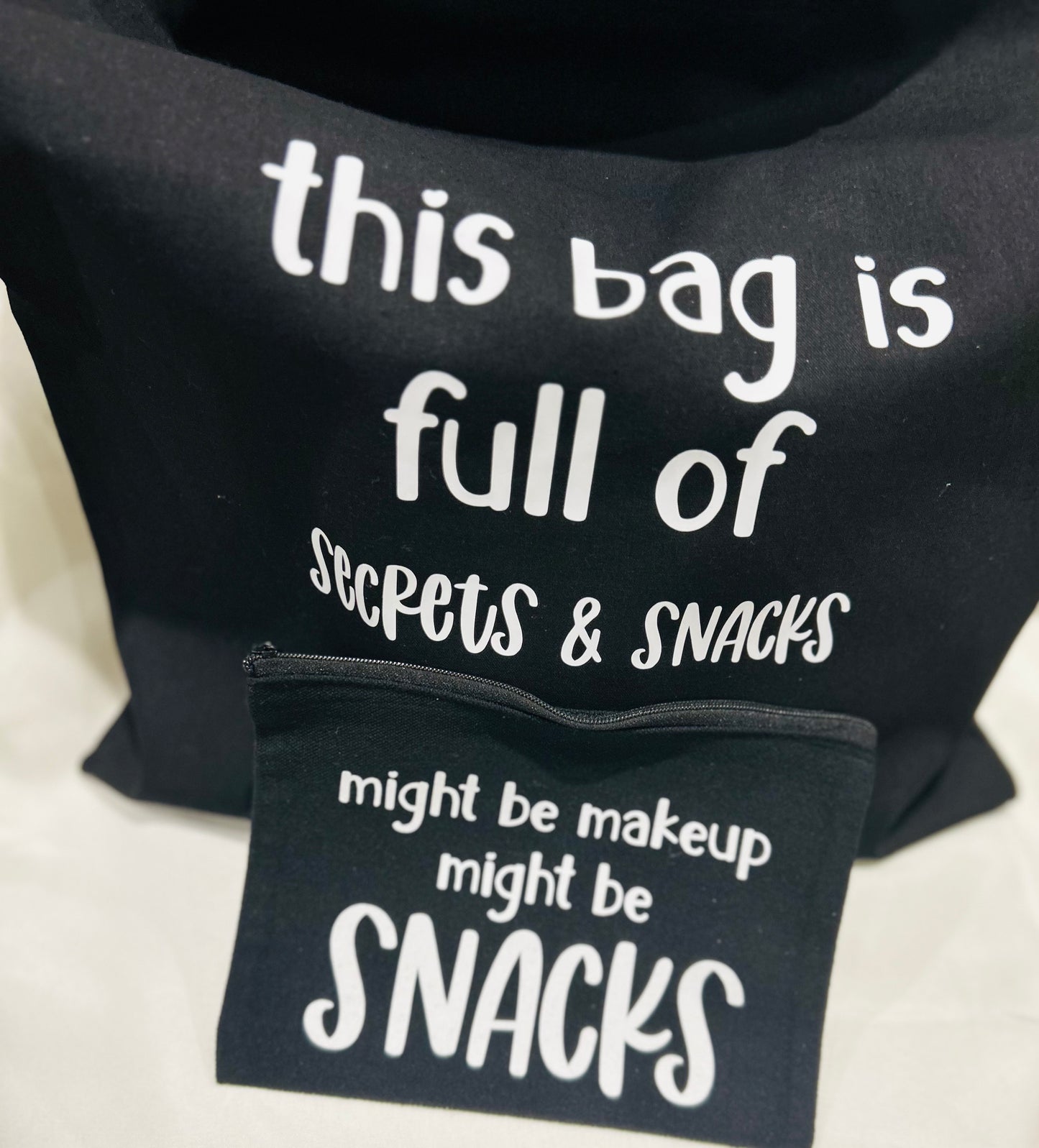 15x16 Tote Bag β "This Bag is Full of Secrets and Snacks" π€«π«