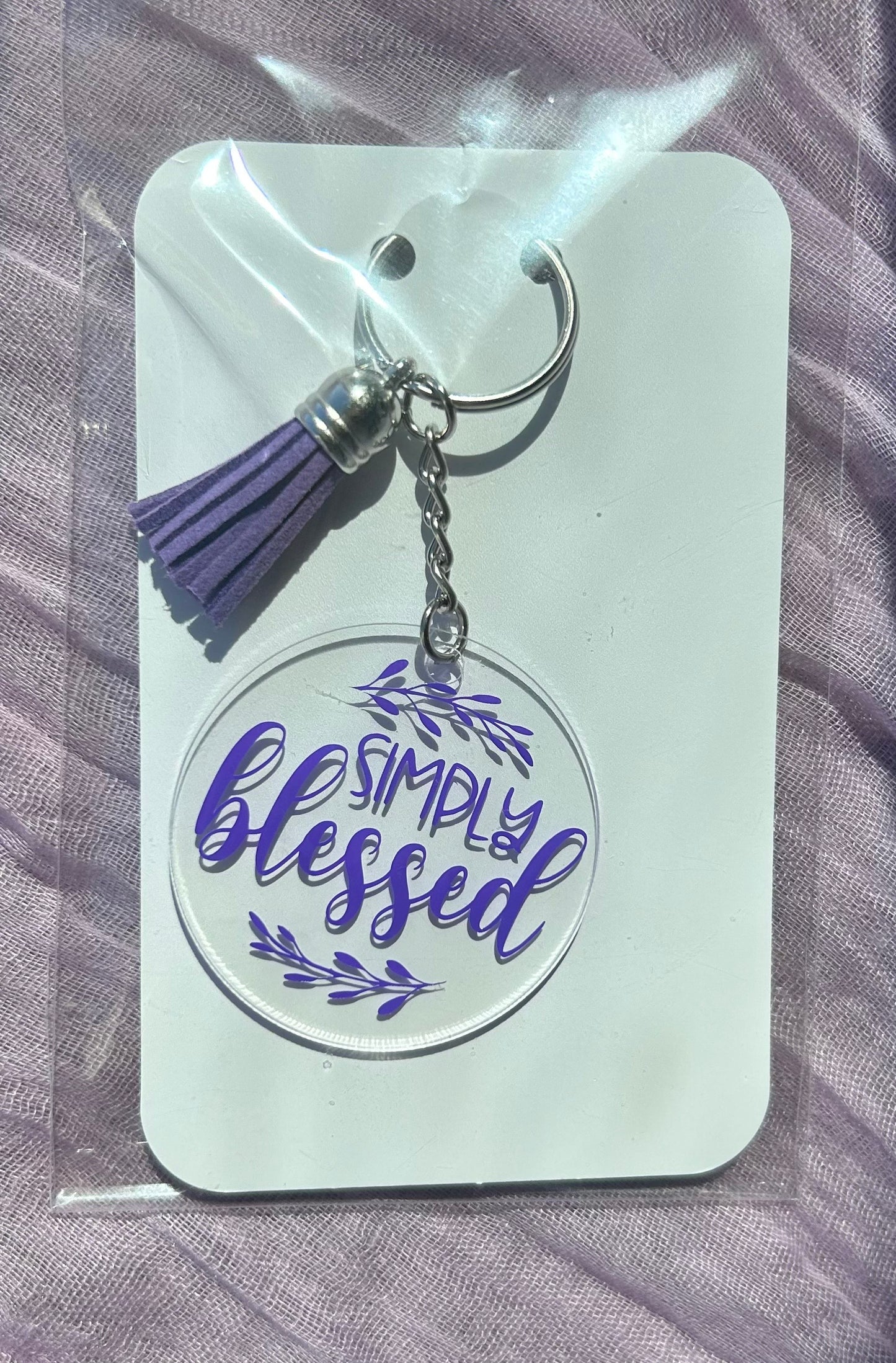 Simply Blessed Keychain – A Touch of Faith and Charm!
