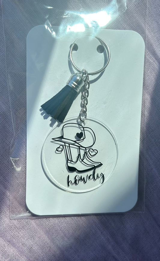 Howdy Cowboy Keychain – Western Charm in Durable Plastic!