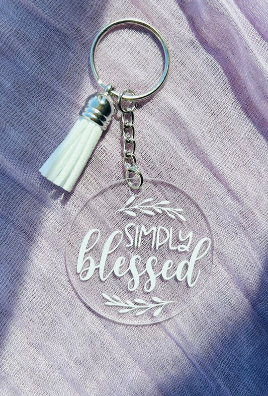 Simply Blessed Keychain – A Touch of Faith and Charm!