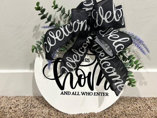 12x12 Wooden "Welcome to This Home" Sign – White Background