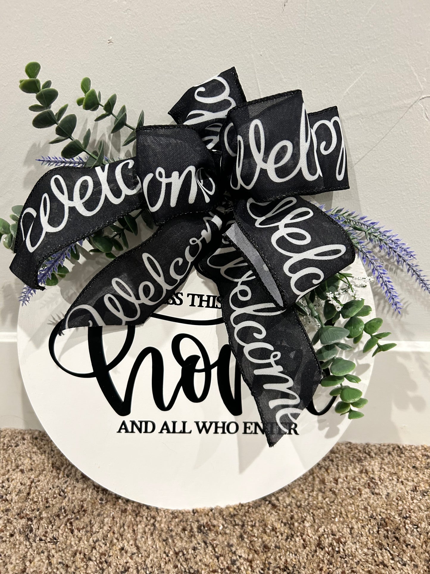 12x12 Wooden "Welcome to This Home" Sign β White Background