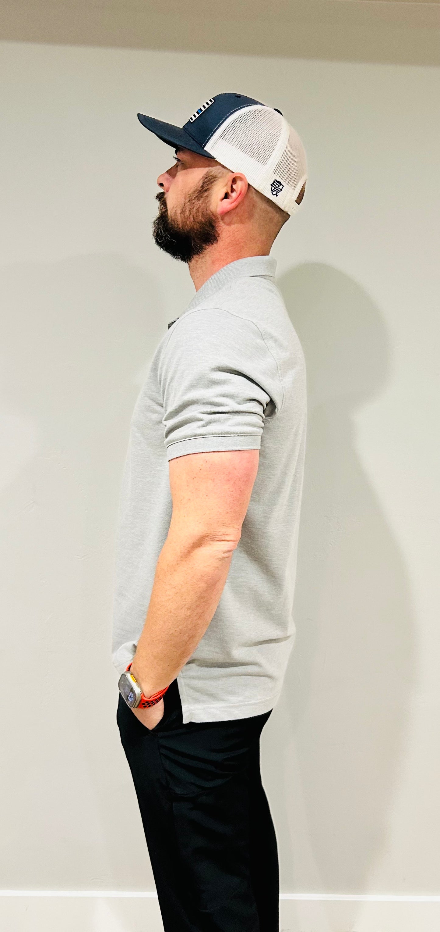Men's Cotton-Polyester Polo with Distressed American Flag
