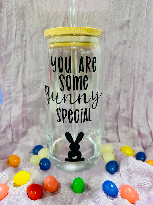 You Are Some Bunny Special" Glass Tumbler – Cute & Thoughtful! 🐰💖