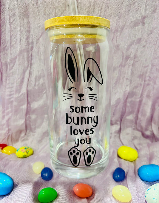 Some Bunny Loves You Glass Tumbler – Cute & Stylish! 🐰💕