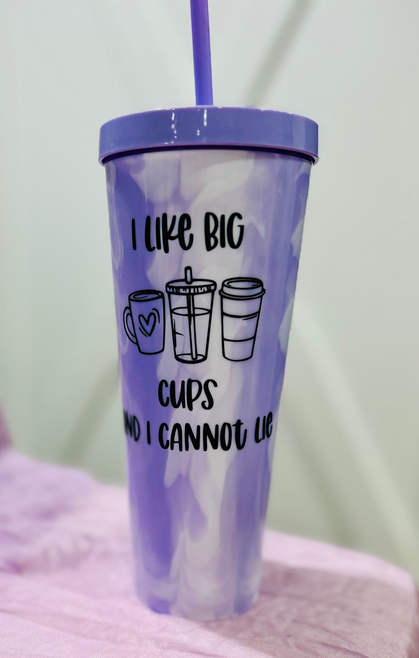 I Like Big Cups and I Cannot Lie" 26oz Plastic Swirl Tumbler – Fun & Functional! ☕🎤