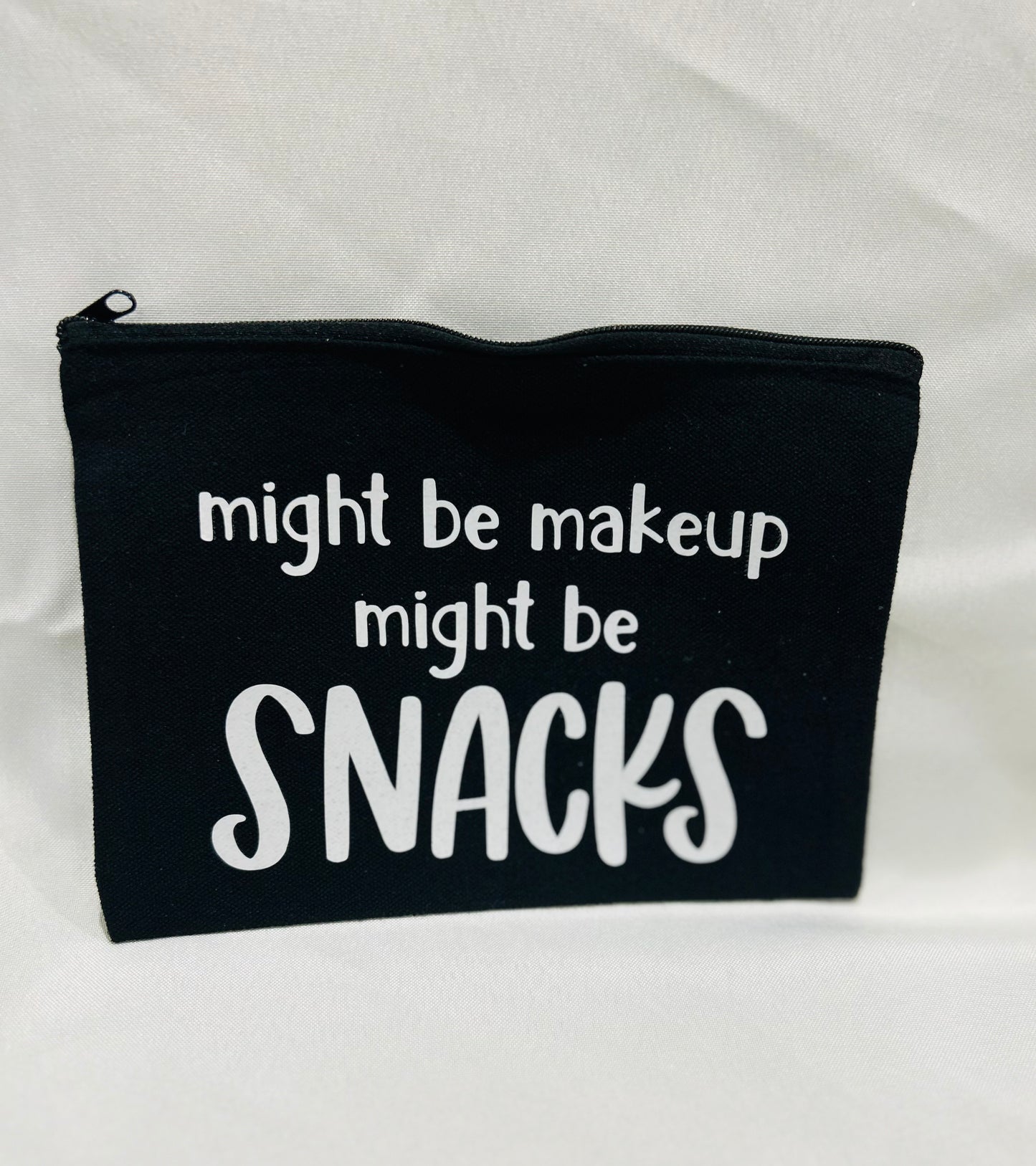 8x5 Canvas Bag – "Might Be Makeup, Might Be Snacks" 💄🍫