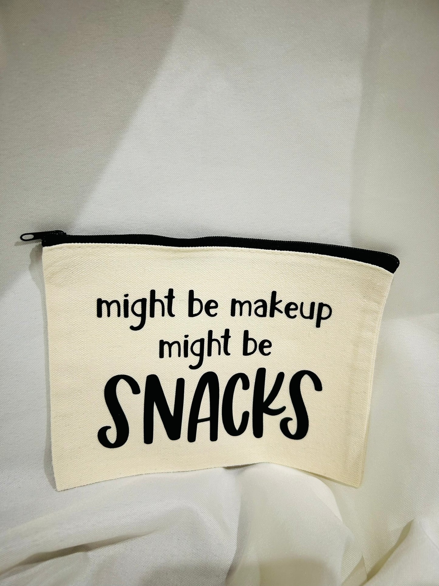 8x5 Canvas Bag – "Might Be Makeup, Might Be Snacks" 💄🍫